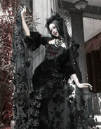 Red Goth Velvet Bandeau Mermaid Dress / CT06