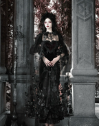 Red Goth Velvet Bandeau Mermaid Dress / CT06