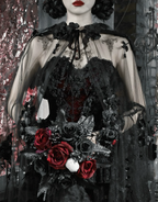 Gothic Beaded Embroidered Hooded Cape / CT04