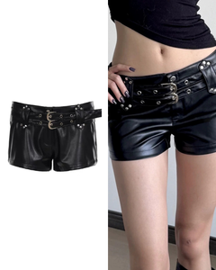 ダブルベルトPUレザーショーツ / VO1318
