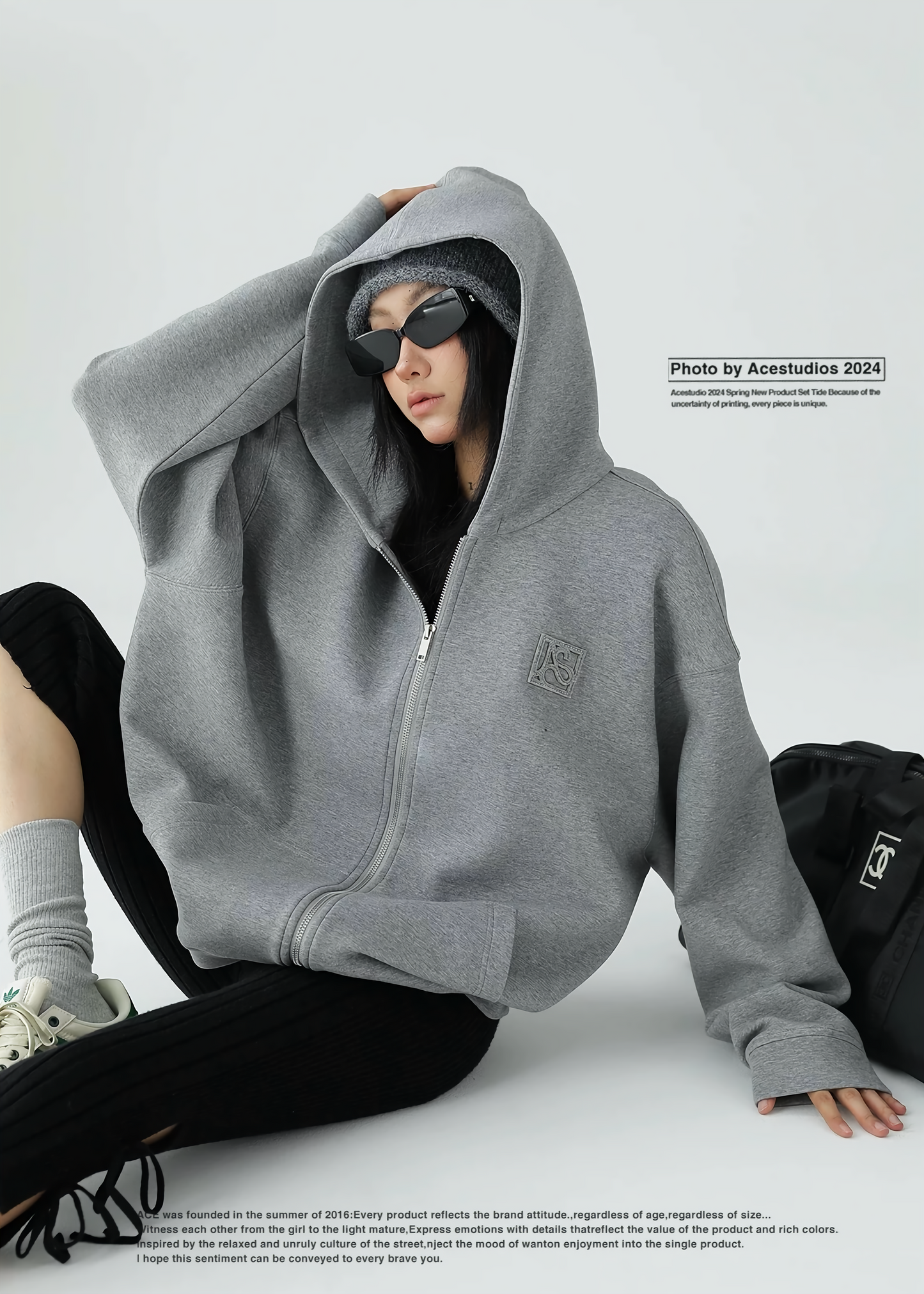 hooded zipper sweatshirt / AS1138