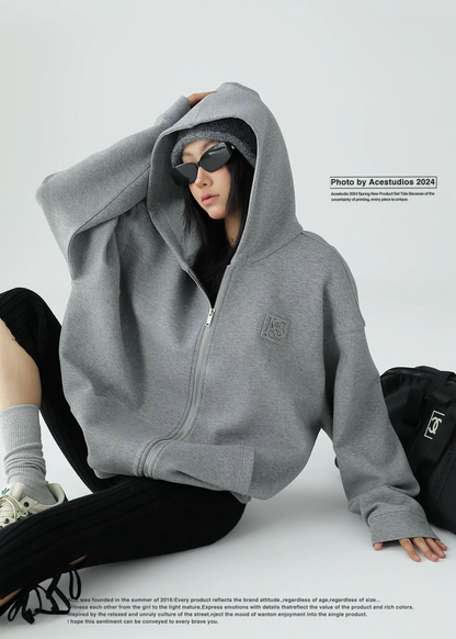 hooded zipper sweatshirt / AS1138