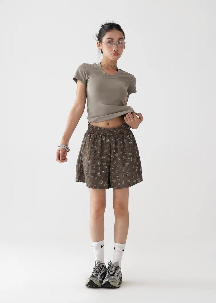 American Retro Drape Flower Pants Shorts & Long Pants / AS1283