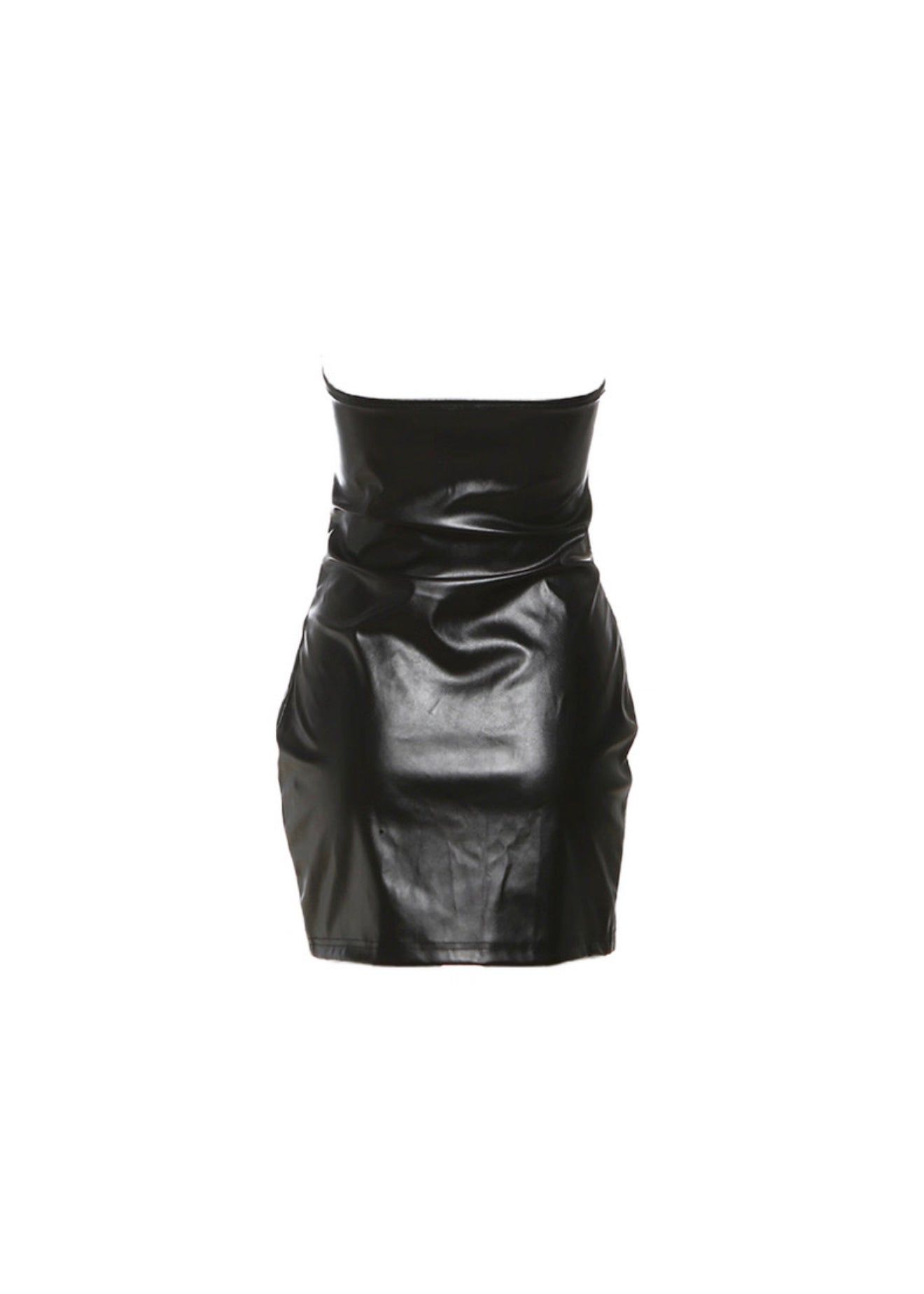 PUレザーレオパードレースアップドレス / VO1218