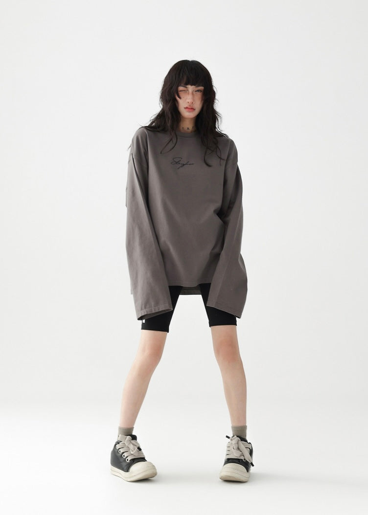 Fake Two Piece Slim T-Shirt & Loose Long Sleeve T-Shirt / AS1238