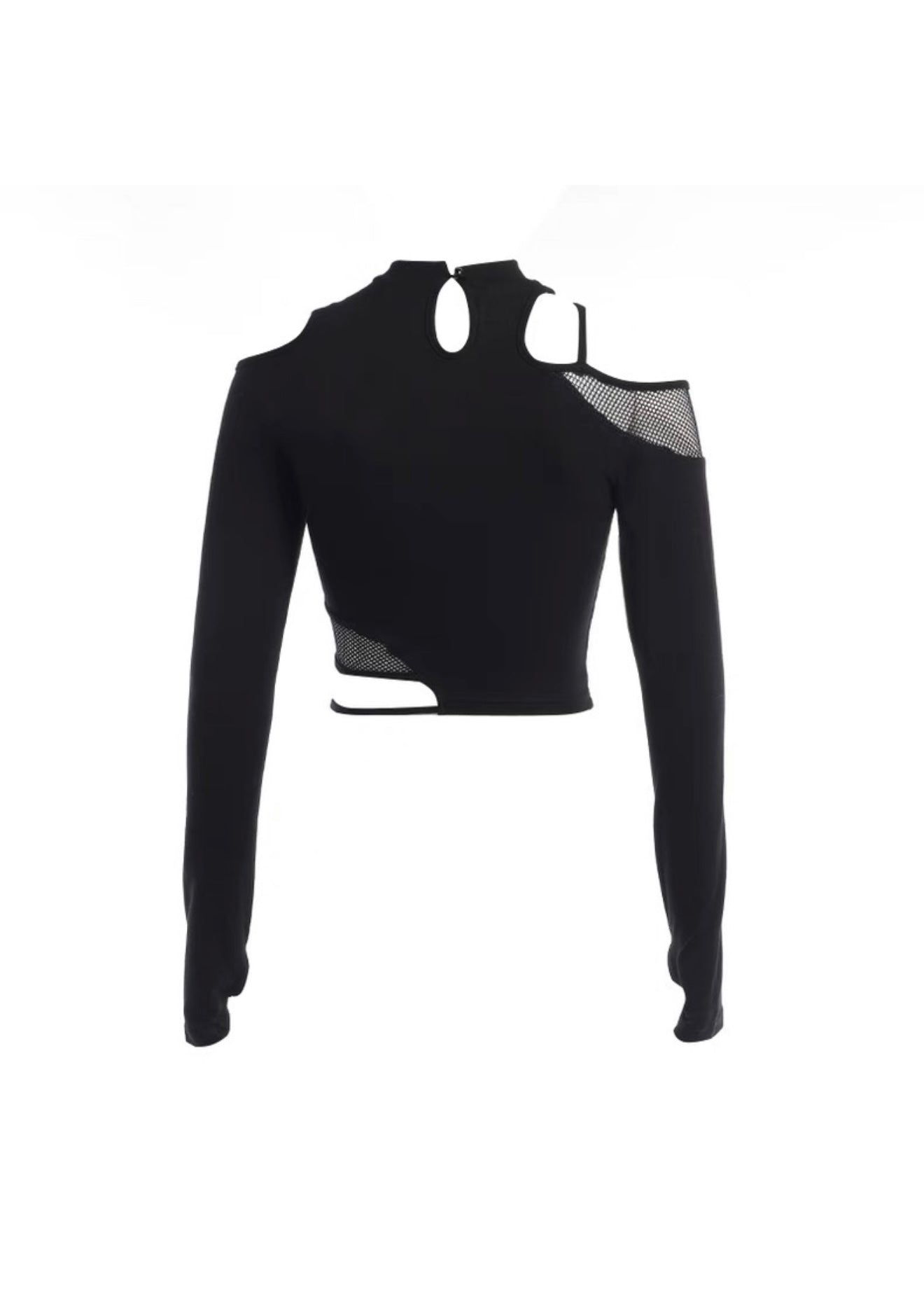 アシンメトリーネックカット長袖シャツ / VO1159