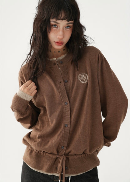 Drawstring knit cardigan / AS1212 