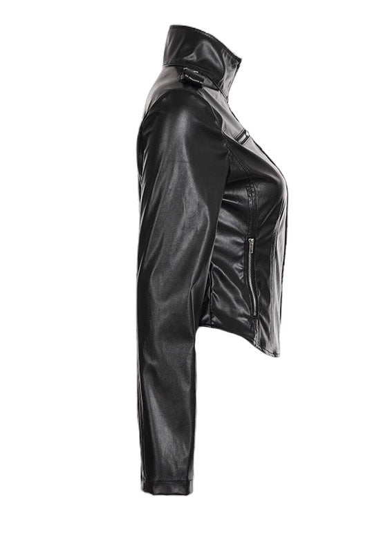 スタンドカラーPUショートジャケット / vo1297