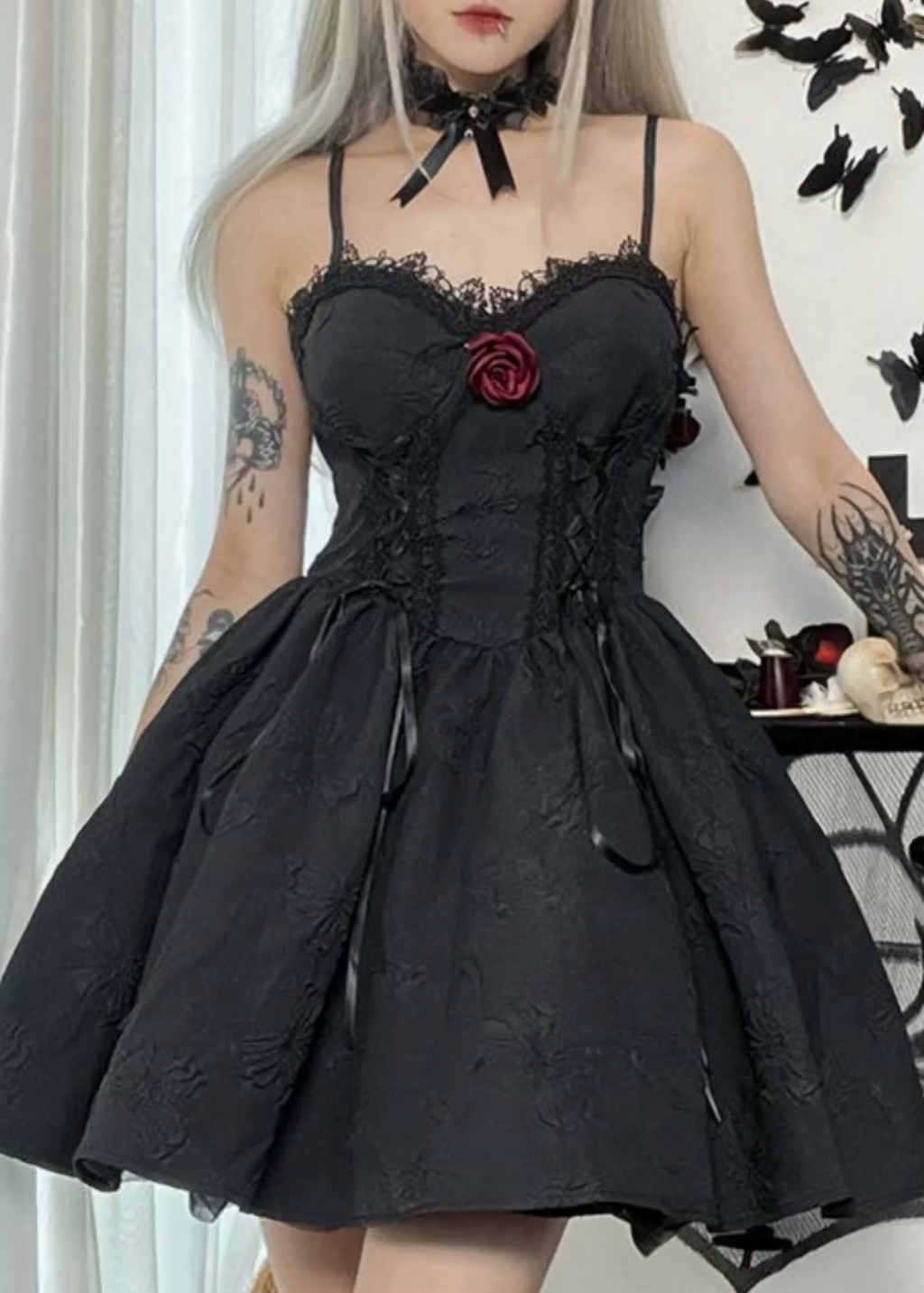 レースアップローズワンピース / VO1232