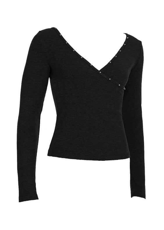 スタッズネックカットソー / vo1293