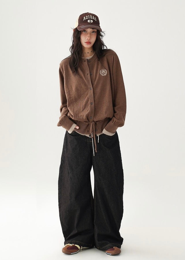 Drawstring knit cardigan / AS1212 