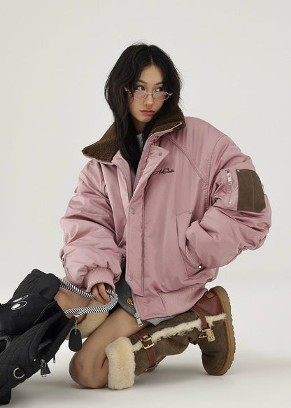 padded stand collar jacket / AS1159 
