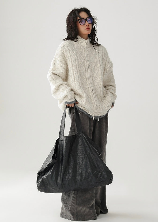 double zip knit cardigan / AS1184 
