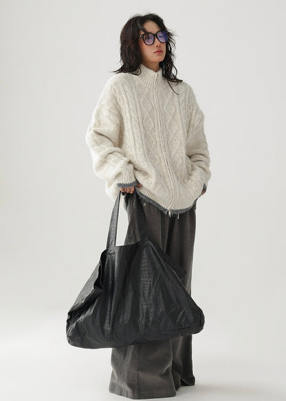 double zip knit cardigan / AS1184 