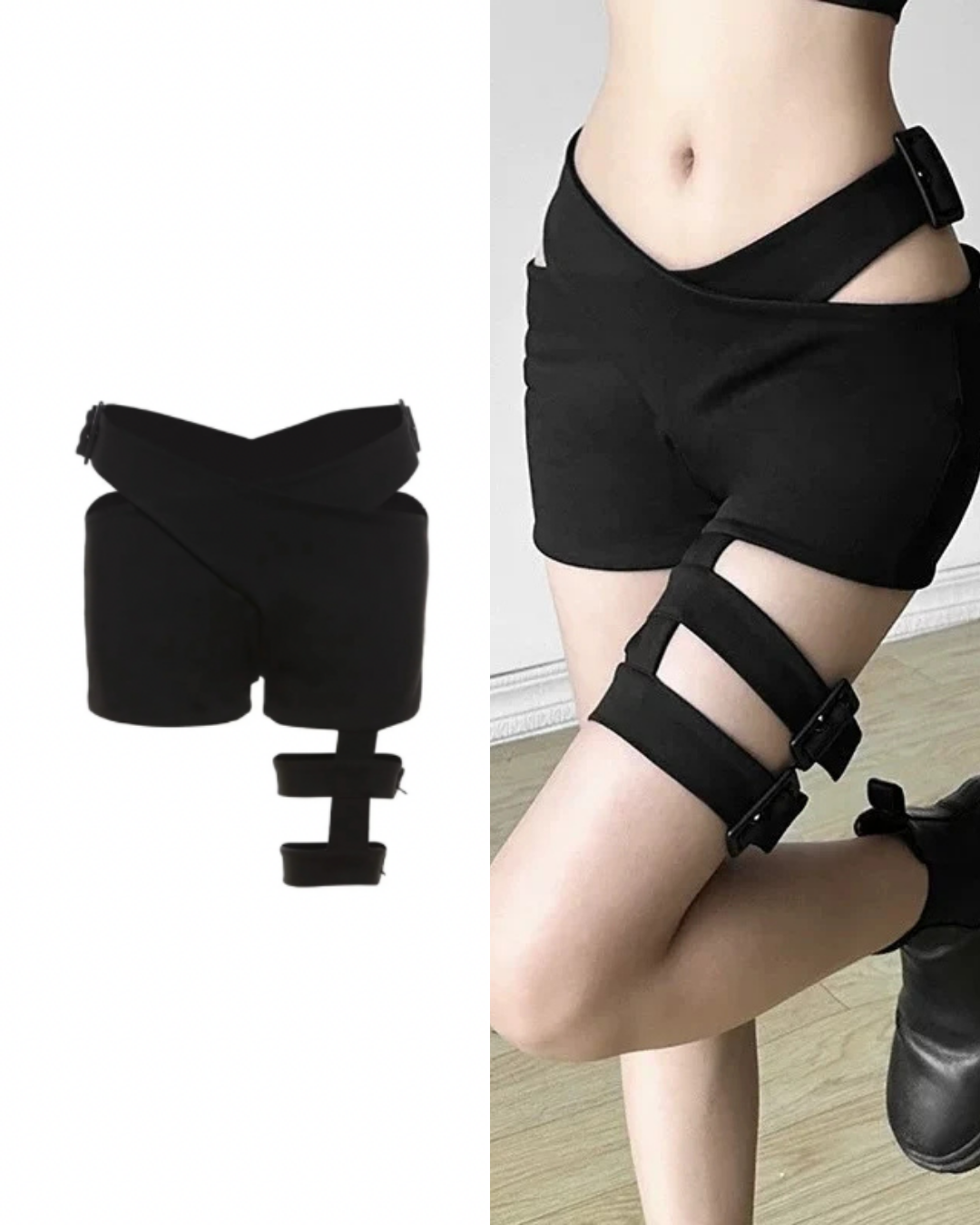 レッグリングブラックショートパンツ / VO1210