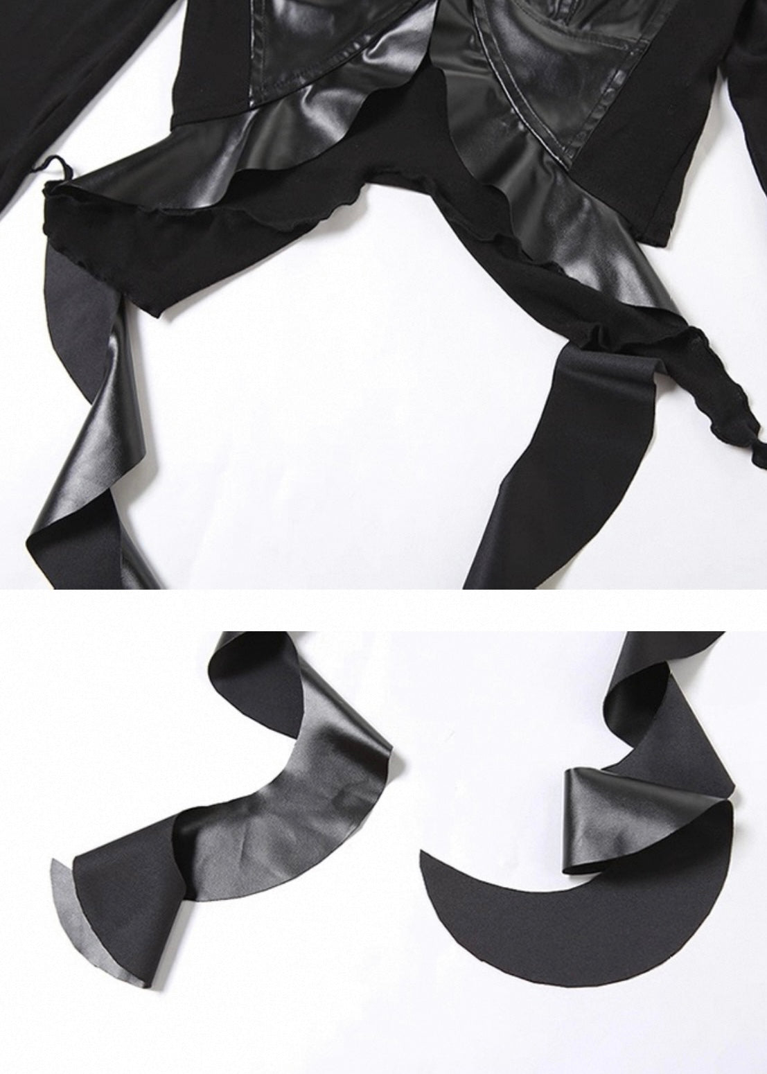 PUレザークロップドロングスリーブトップ / VO1188