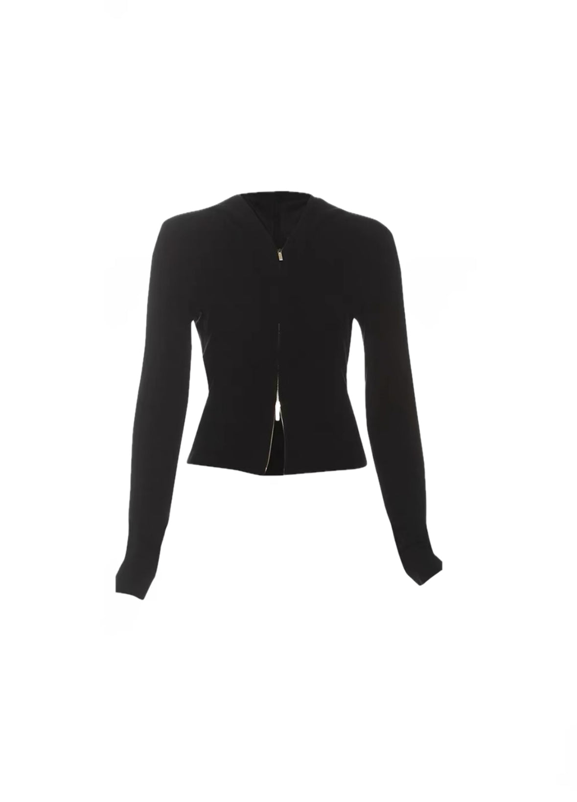 ダブルジッパーフード付きニットカーディガン / vo1264