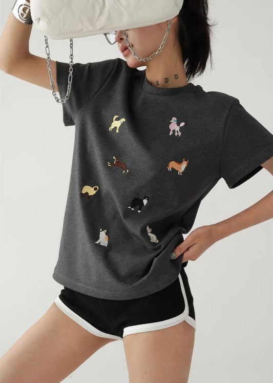 American Retro Funny Puppy T-shirt / AS1311