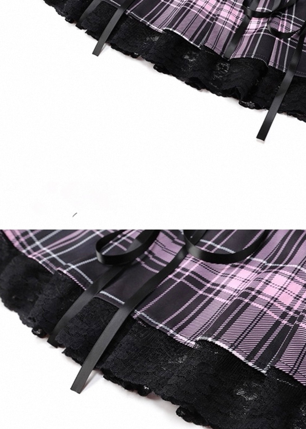 ピンクチェック柄ミニプリーツスカート / VO1182