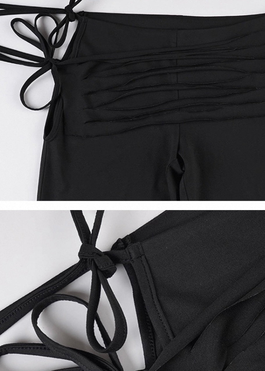 リボンレースアップパンツ / vo1284