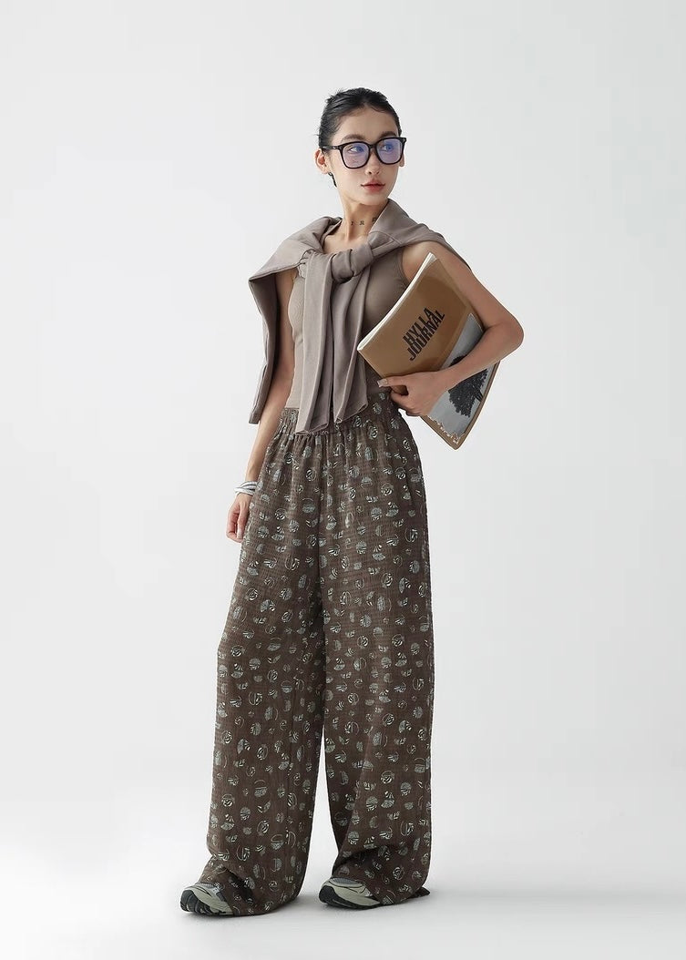American Retro Drape Flower Pants Shorts & Long Pants / AS1283