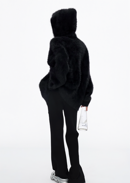 hooded sweater cardigan / AS1136 