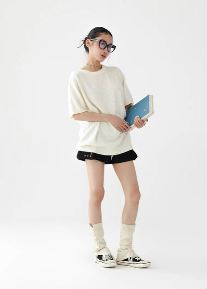 Simple knit comfort T-shirt / AS1249