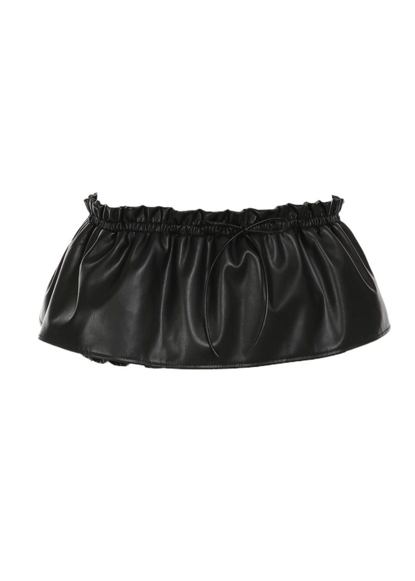 PUレザーショートフラワーパンツスカート / VO1127