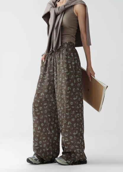 American Retro Drape Flower Pants Shorts & Long Pants / AS1283