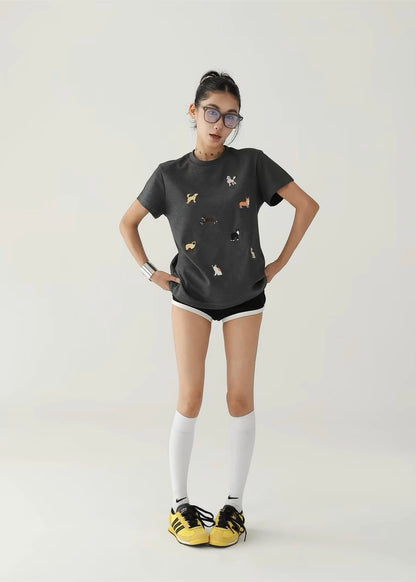 American Retro Funny Puppy T-shirt / AS1311