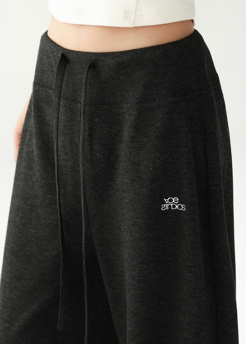 Loose drawstring straight pants / AS1203