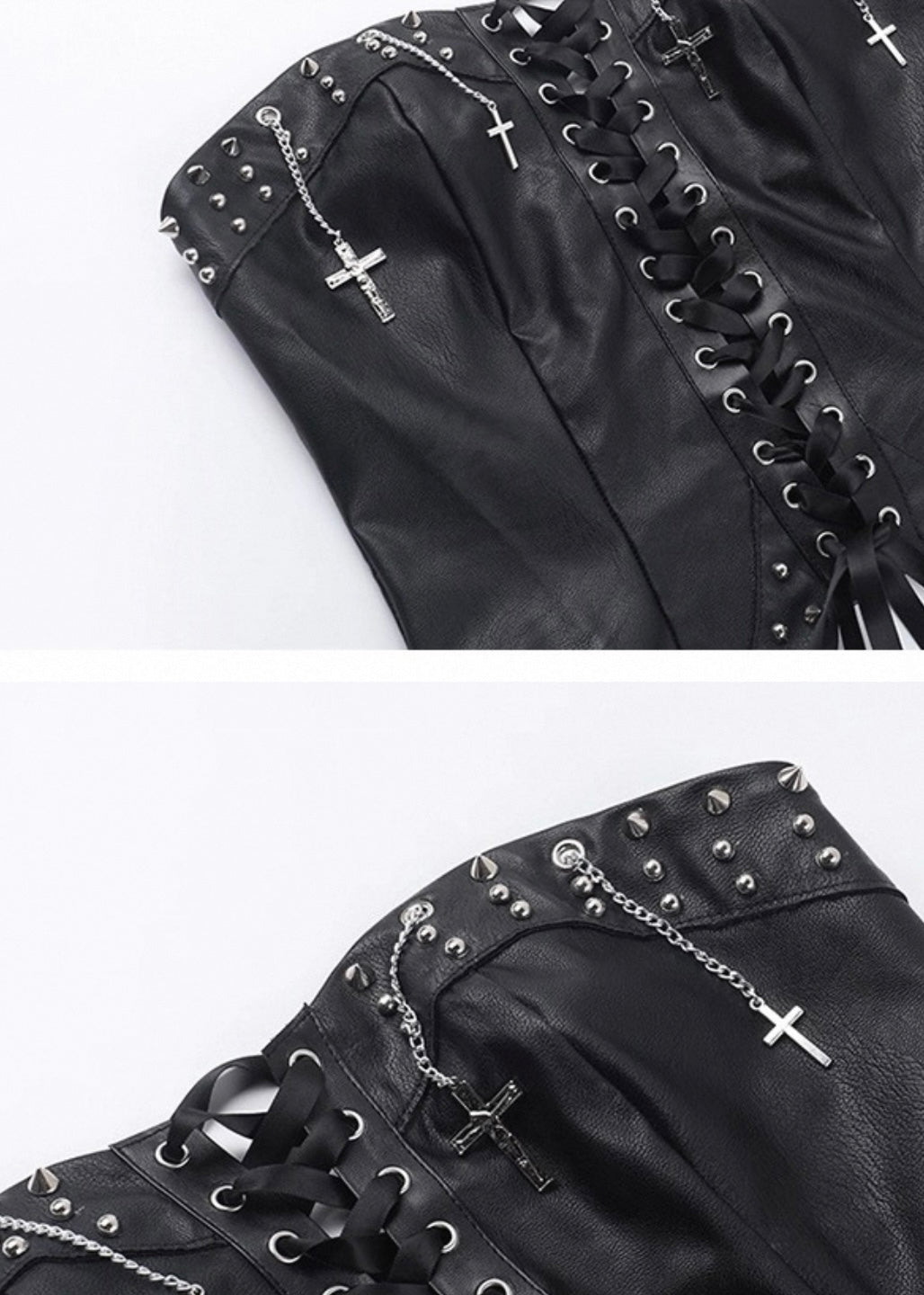 断裁セットアップ　19ss クロスストラップコルセットトップス / VO1238 – va1halla
