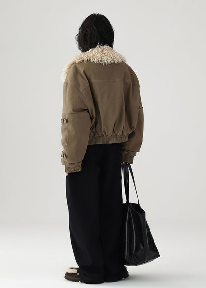 fur-collar work zip jacket / LG1178 
