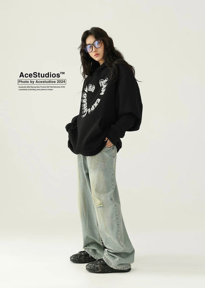 embroidery pullover hoodie / AS1169 