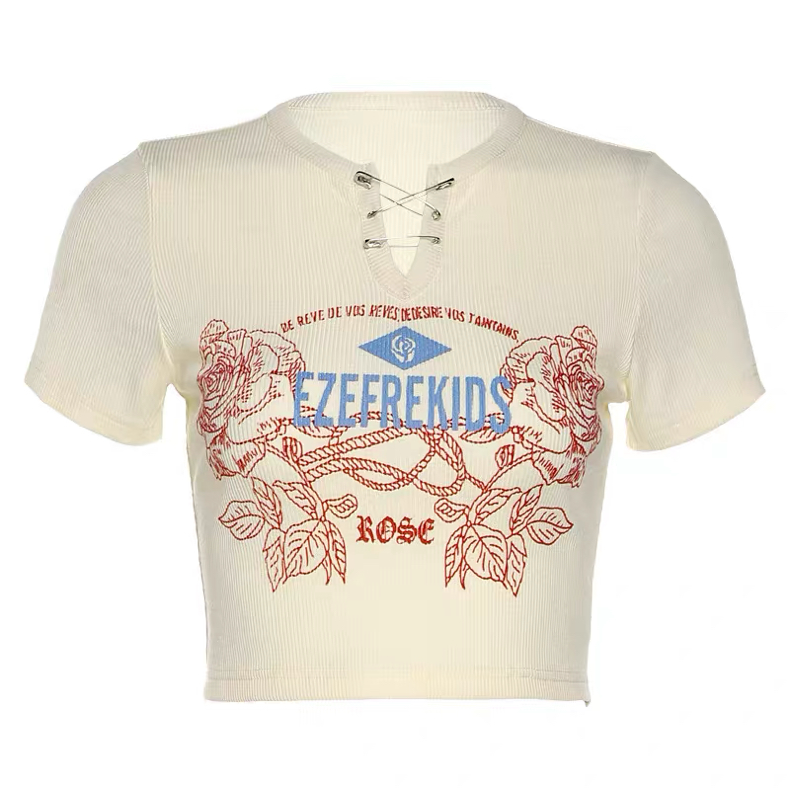 クロップド半袖Tシャツ / VO1254