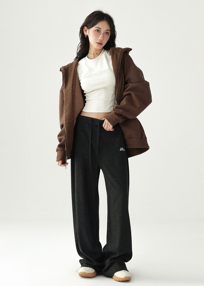 Loose drawstring straight pants / AS1203