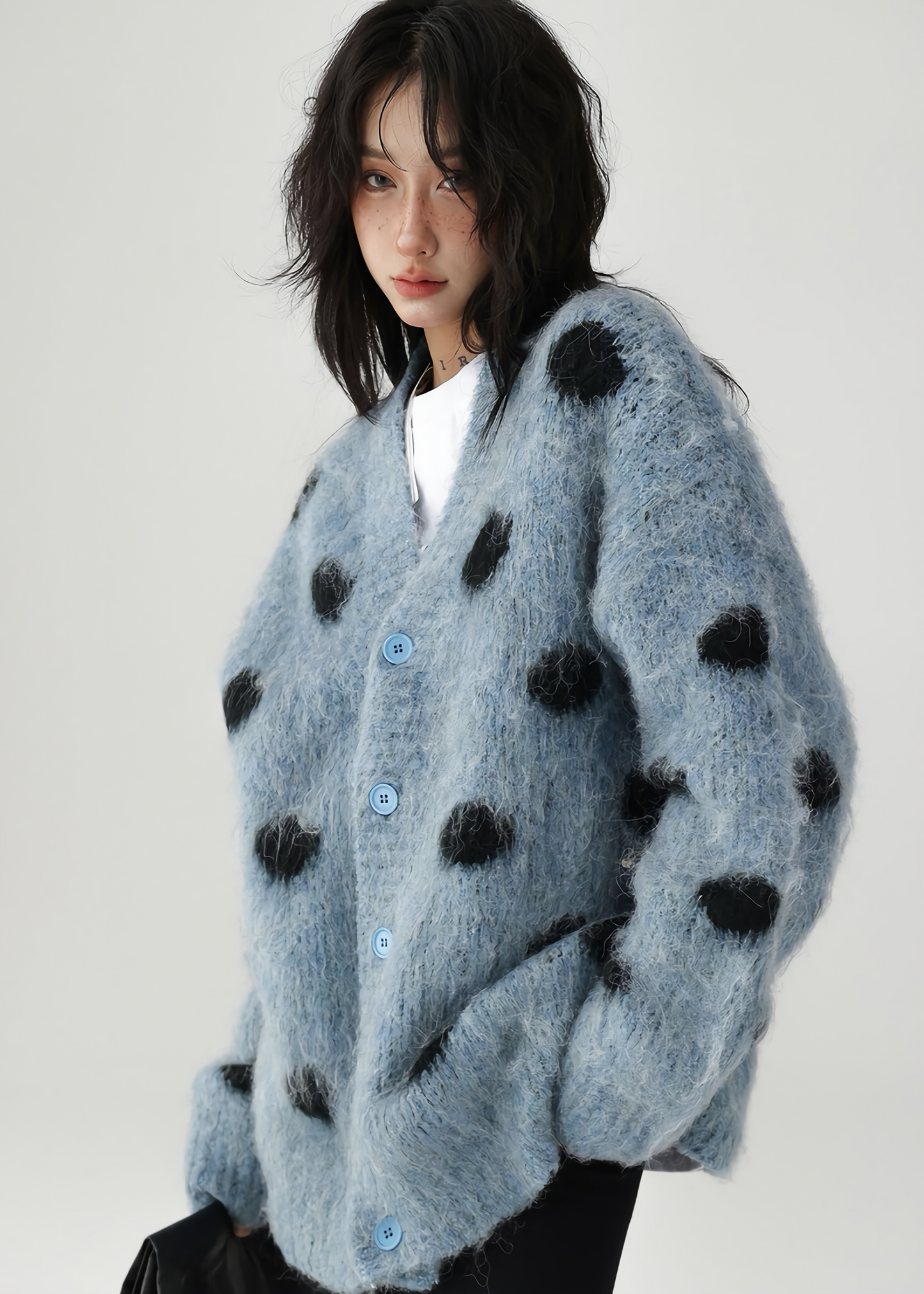leopard knit cardigan / AS1122