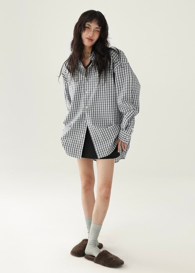 American retro check shirt / AS1214 