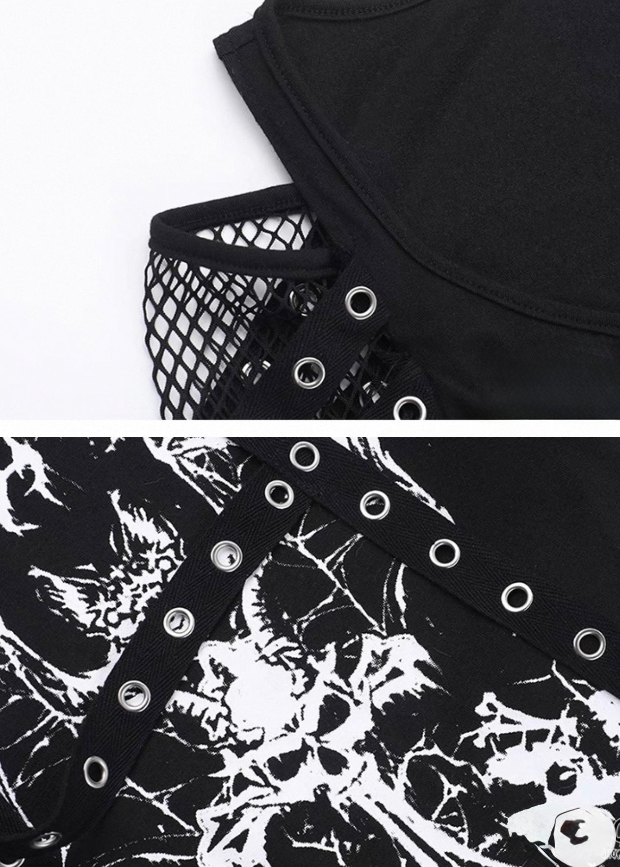 プリントメッシュオフショルダートップ / VO1160