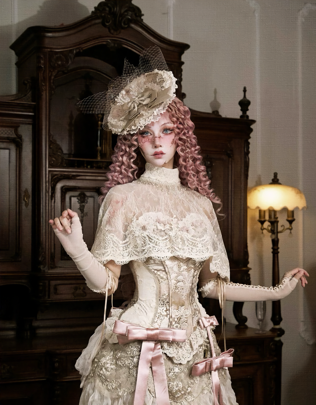 Lace Victoria Short Cape & Necklace / DR09