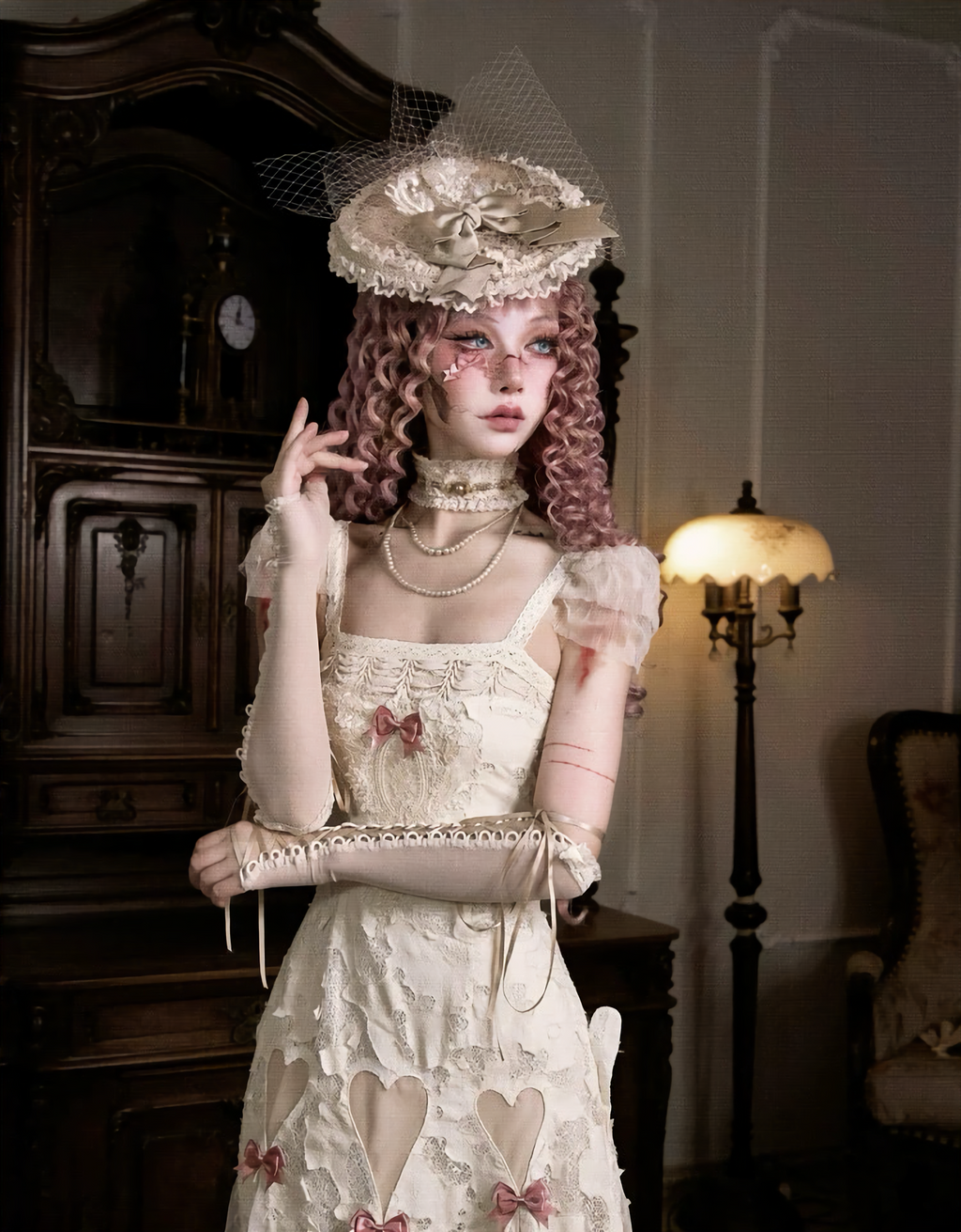 Cotton Love Bow Hollow Strap Dress / DR05