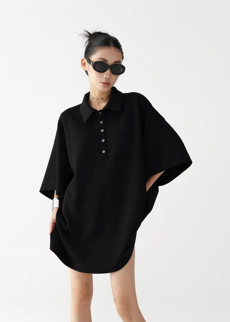 Casual loose half sleeve polo shirt / AS1268