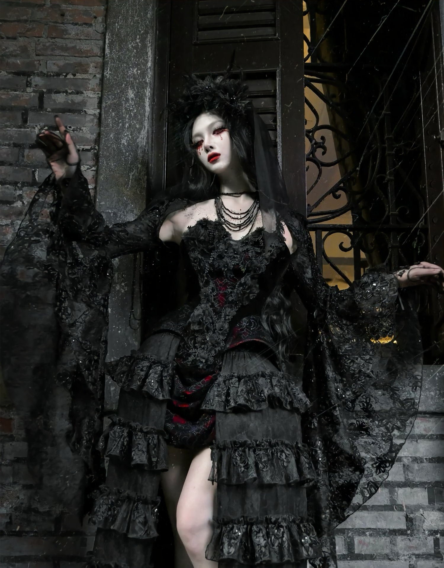 Scarlet Gothic Multi-Layer Tailored Skirt ＆ Cage Petti Coat / CT02
