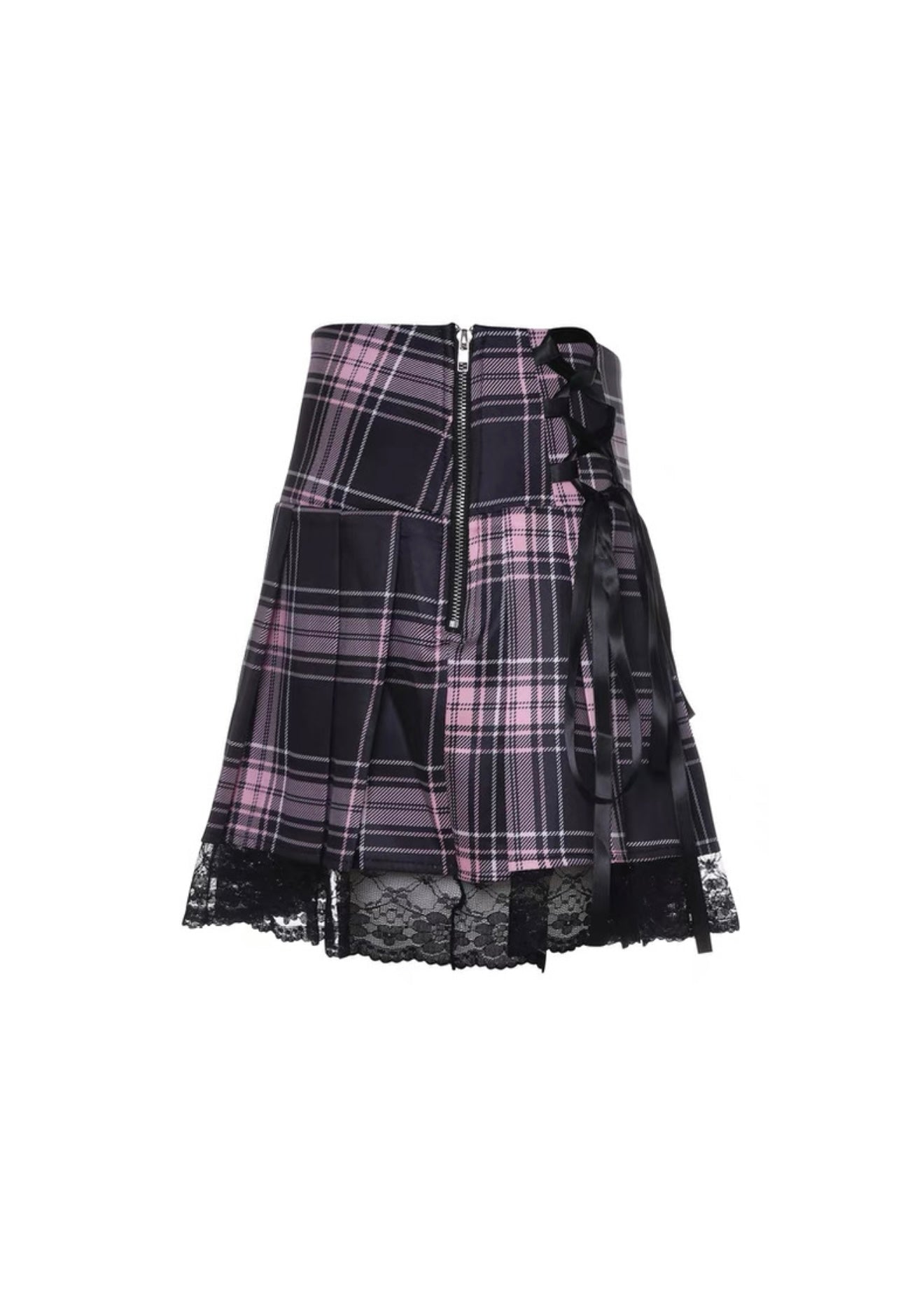 ピンクチェック柄ミニプリーツスカート / VO1182