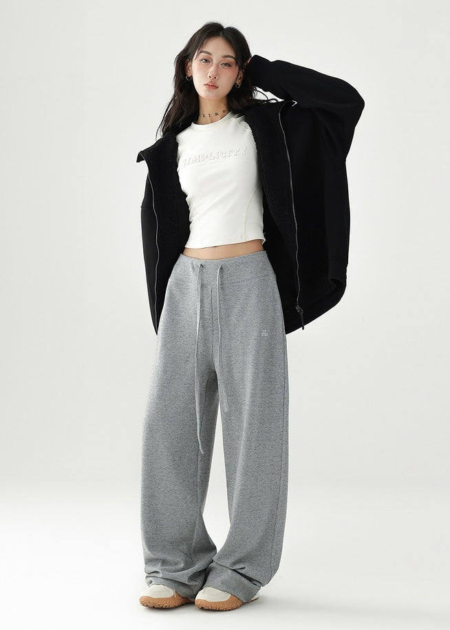 Loose drawstring straight pants / AS1203