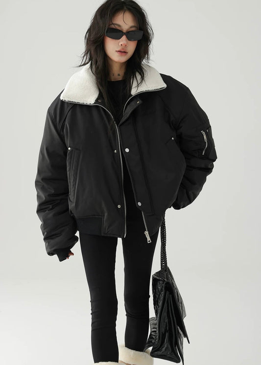 padded stand collar jacket / AS1159 