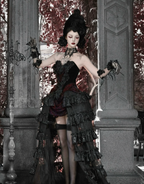 Scarlet Gothic Multi-Layer Tailored Skirt ＆ Cage Petti Coat / CT02