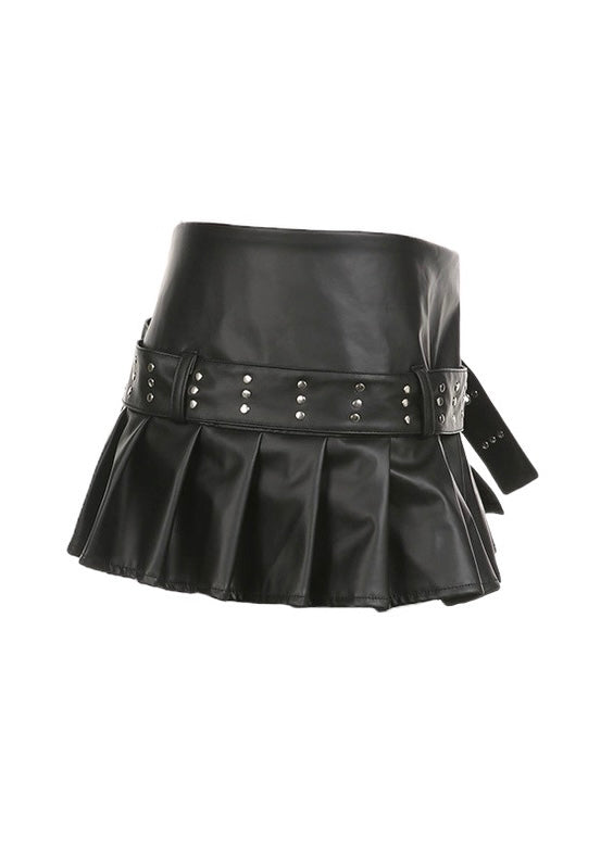 ベルト付PUレザースカート / VO1126