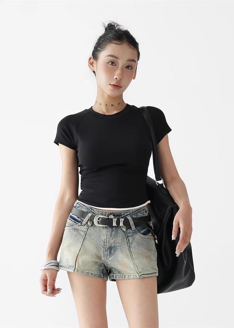 Slim fit short T-shirt / AS1289