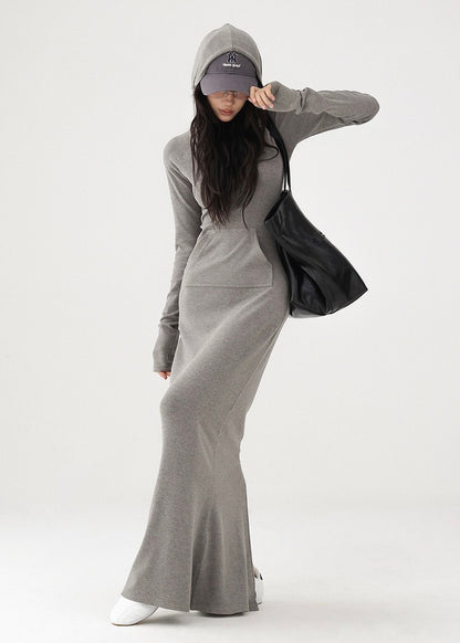 Hood Maxi Length Dress / AS1196 